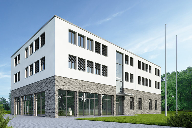 Geschäftsgebäude 4 weiss Tag